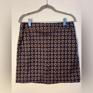 LOFT AnnTaylor Women Floral Pencil Skirt 6P Brown Textured Stretch Granola Indie